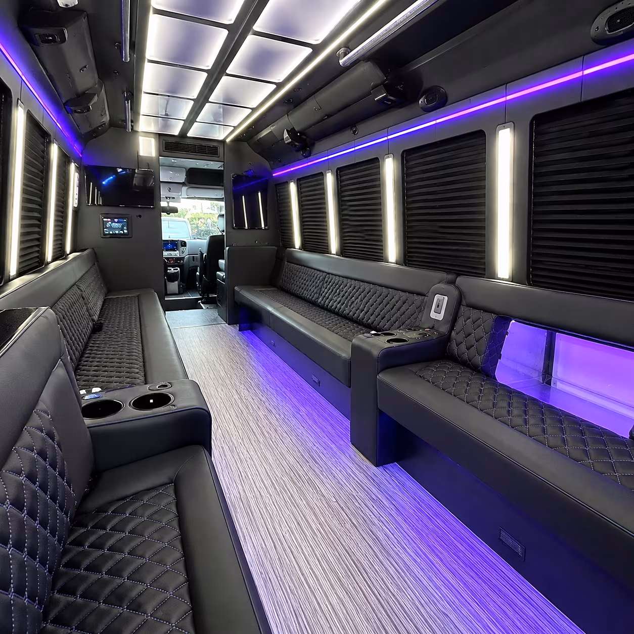 oceanside party bus rental interior